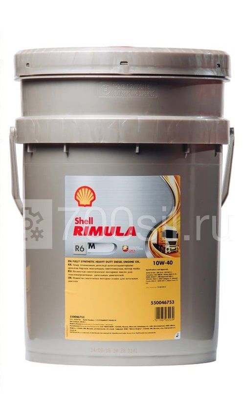 Масло моторное Shell Rimula R6M 10w40 20 л синтетика