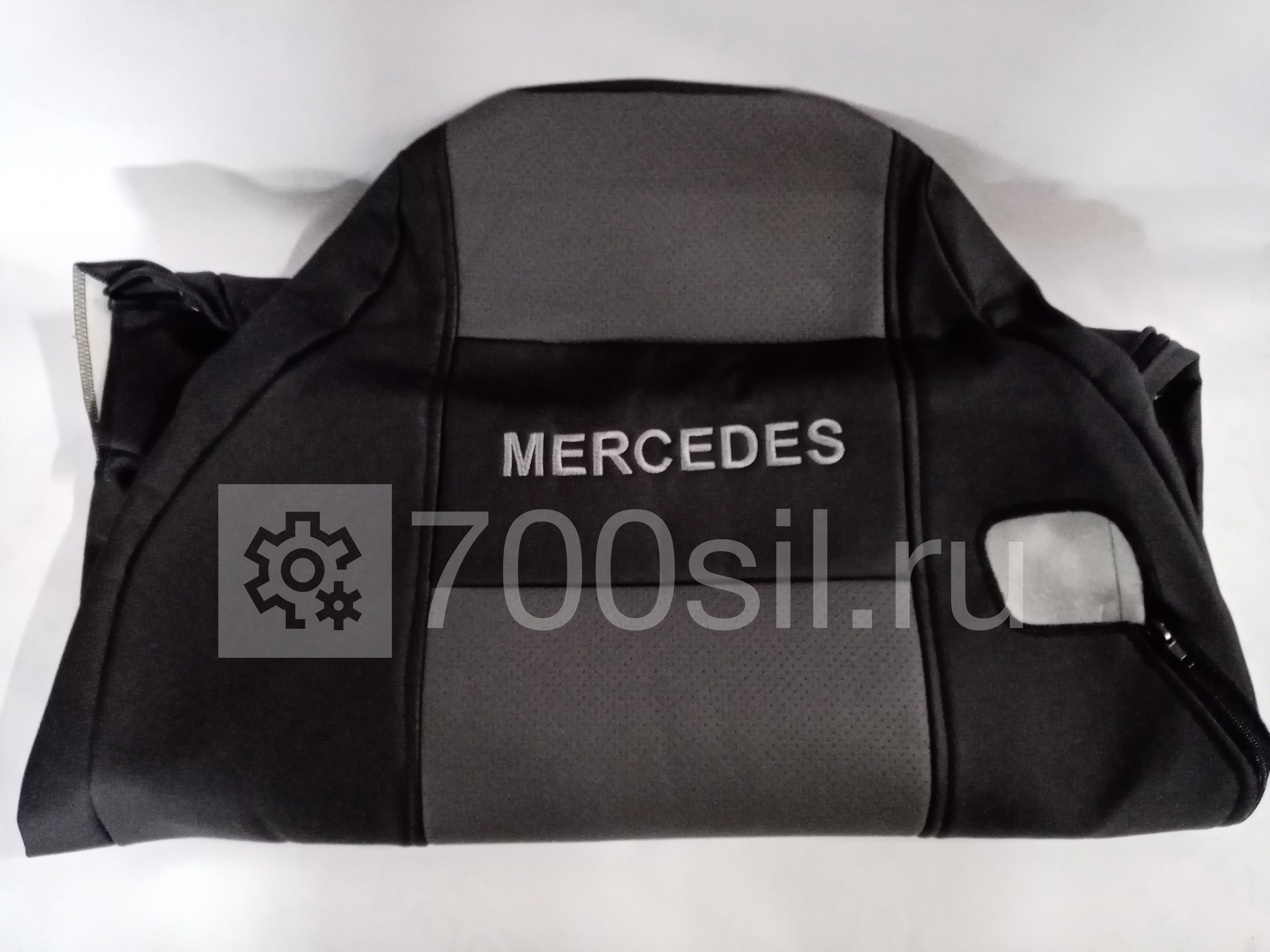 Чехол сидения Mercedes Actros (серый, эко-кожа) 2 ремня